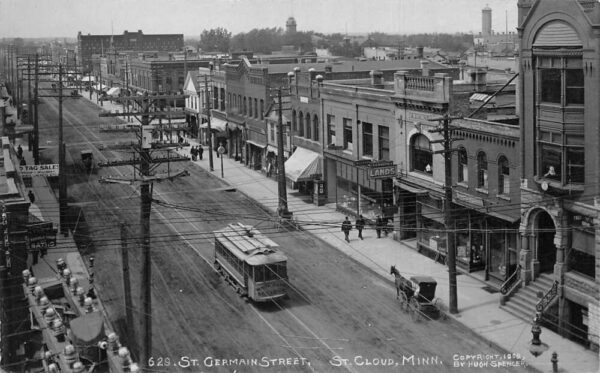 St Cloud Minnesota St Germain Street Trolley Real Photo Postcard AA92846