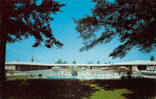 Decatur Alabama Nite Fall Motel Swimming Pool Vintage Postcard AA92863