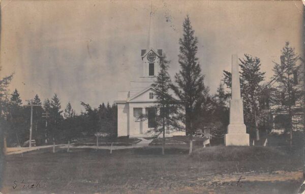 Steuben Maine Church and Soldiers Monument Real Photo Postcard AA92886