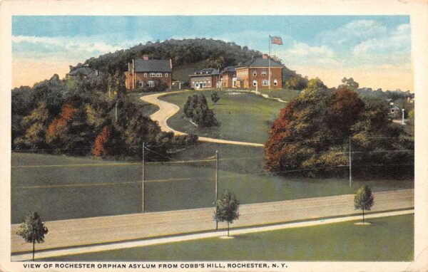 Rochester New York Orphan Asylum from Cobb's Hill Vintage Postcard AA92925