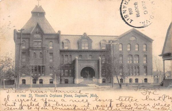 Saginaw Michigan St Vincents Orphans Home Vintage Postcard AA92929