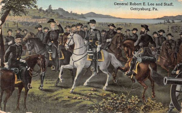 Gettysburg Pennsylvania General Robert E Lee and Staff Vintage Postcard AA92953