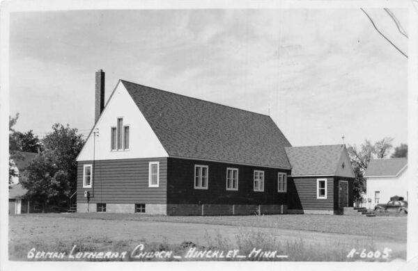 Hinckley Minnesota German Lutheran Church Real Photo Vintage Postcard AA92958