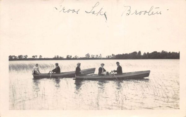 Grove Lake Minnesota Row Boats Real Photo Vintage Postcard AA92966