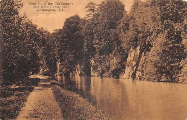 Washington DC Chesapeake Ohio Canal Cliff Side Scenic View Postcard AA93014