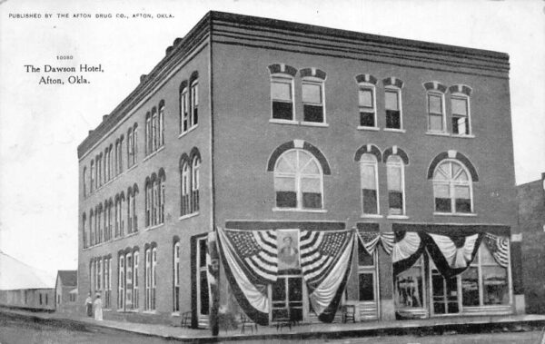 Afton Oklahoma The Dawson Hotel Vintage Postcard AA93038