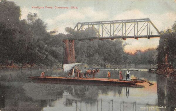 Claremore Oklahoma Verdigris Ferry Boat Vintage Postcard AA93039