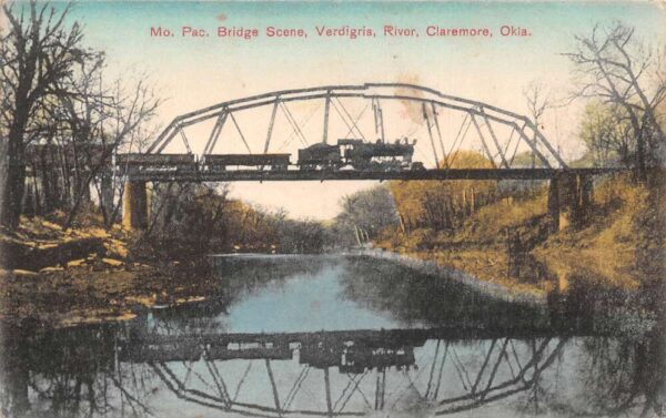 Claremore Oklahoma Verdigris River Railroad Bridge Vintage Postcard AA93042