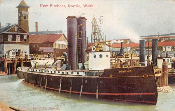 Seattle Washington New Fireboat Duwamish Vintage Postcard AA93044