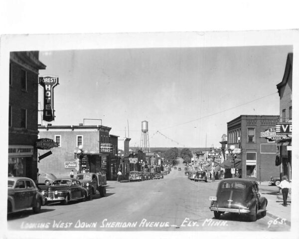 Ely Minnesota Sheridan Avenue Business District Real Photo Postcard AA93153