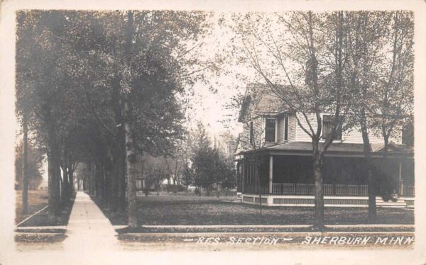 Sherburn Minnesota Residential Street Scene Real Photo Vintage Postcard AA93169