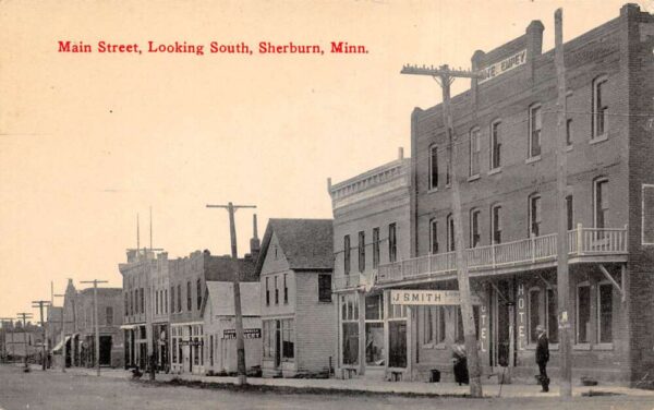 Sherburn Minnesota Main Street Looking South Vintage Postcard AA93170