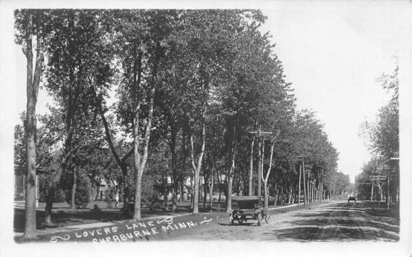 Sherburn Minnesota Lovers Lane Street Scene Real Photo Postcard AA93171