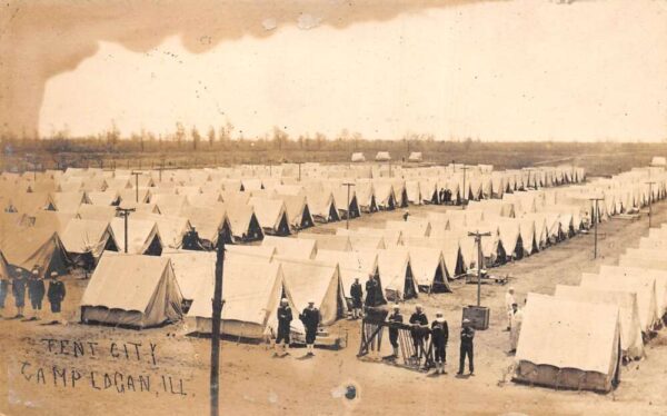 Camp Logan Illinois Tent City Military Camp Real Photo Postcard AA93177