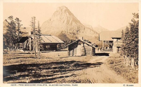 Glacier National Park Montana Two Medicine Chalets Real Photo Postcard AA93184