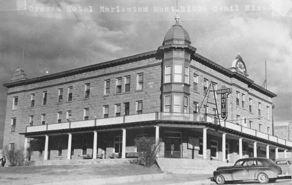 Harlowton Montana Graves Hotel Real Photo Vintage Postcard AA93185