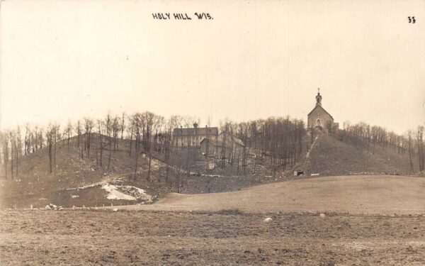 Holy Hill Wisconsin Church Scenic View Real Photo Vintage Postcard AA93205