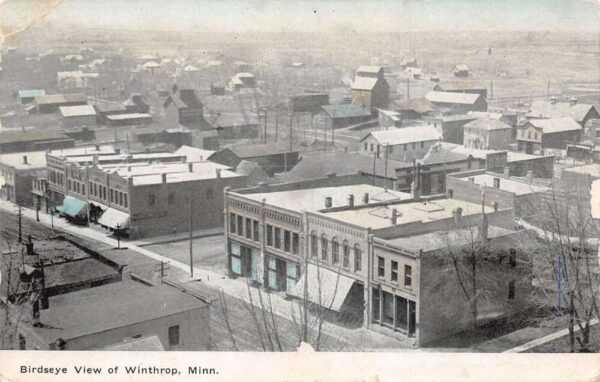 Winthrop Minnesota Birds Eye View Vintage Postcard AA93215