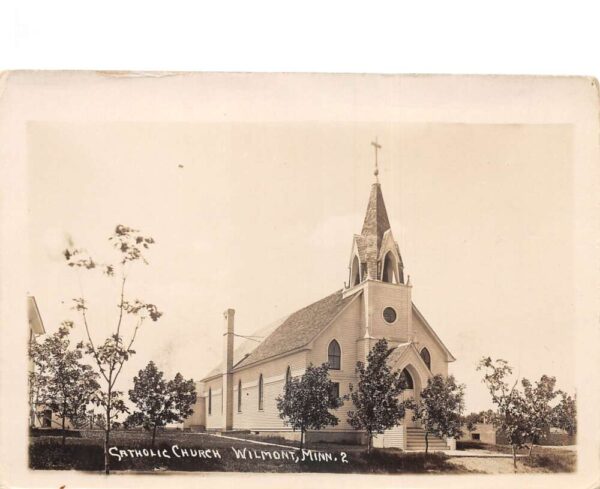 Wilmont Minnesota Catholic Church Real Photo Vintage Postcard AA93216