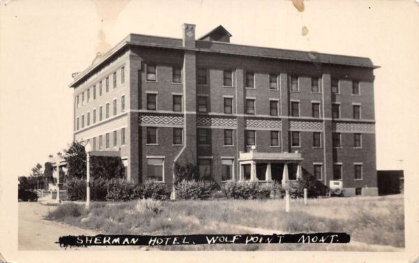 Wolfpoint Montana Sherman Hotel Real Photo Vintage Postcard AA93226