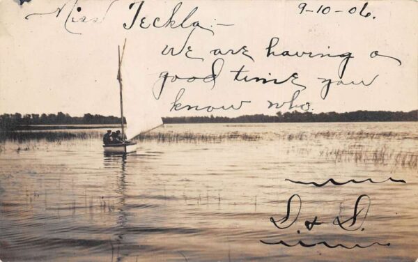 Stanchfield Minnesota Sailing on Lake Real Photo Vintage Postcard AA93227