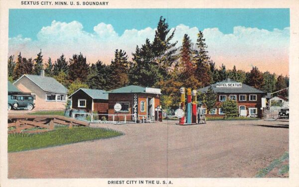 Sextus City Minnesota Hotel Sextus Gas Station Good Year Postcard AA93228