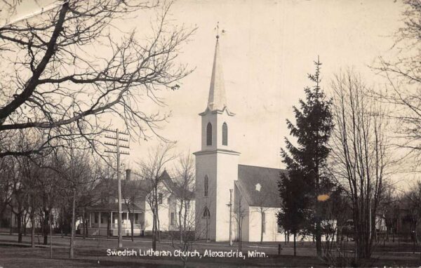 Alexandria Minnesota Swedish Lutheran Church Real Photo Vintage Postcard AA93231