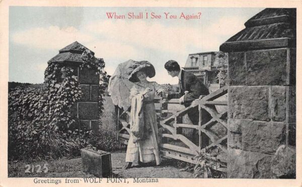 Wolfpoint Montana Romance Greetings Vintage Postcard AA93271