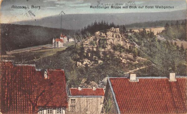 Altenau Germany Birds Eye View Hotel Waldgarten Vintage Postcard AA94024