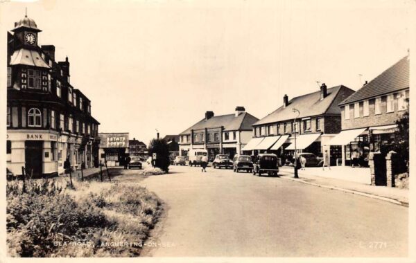 Angmering on Sea England Sea Road Street Scene Real Photo Postcard AA94028