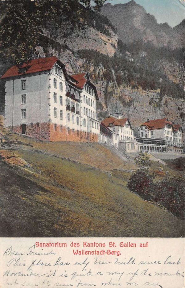 Wallenstadt-Berg Switzerland Sanatorium des Kantons St Gallen Postcard AA94031