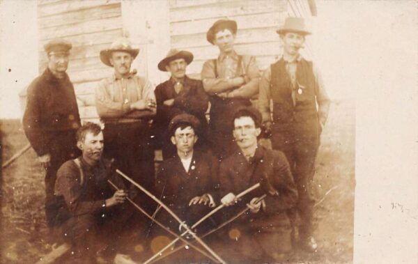 Canada Men with Crutches Disabled Man Real Photo Vintage Postcard AA94051