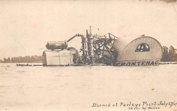 Farleys Point New York Steamer Frontenac Fire Disaster Real Photo PC AA94058