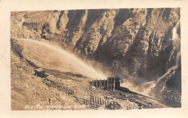 Alaska Placer Mining Scene Real Photo Vintage Postcard AA94061