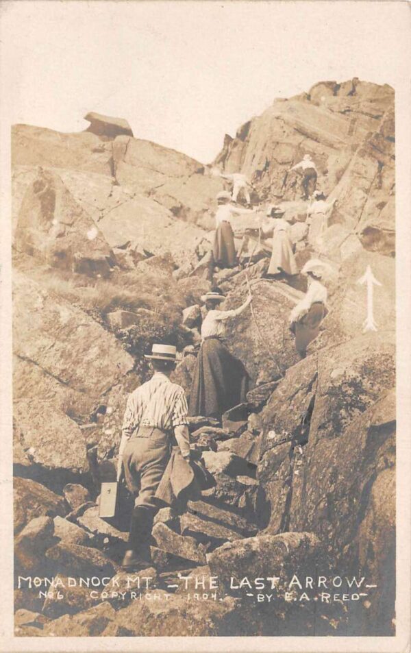 Monadnock Mountain New Hampshire Last Arrow Hiking Scene Real Photo PC AA94071