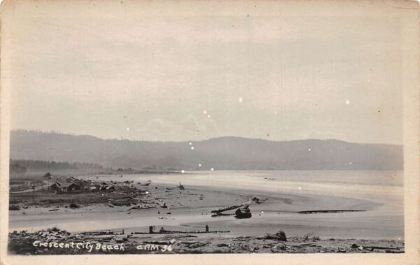 Crescent City California Beach Scene Real Photo Vintage Postcard AA94191