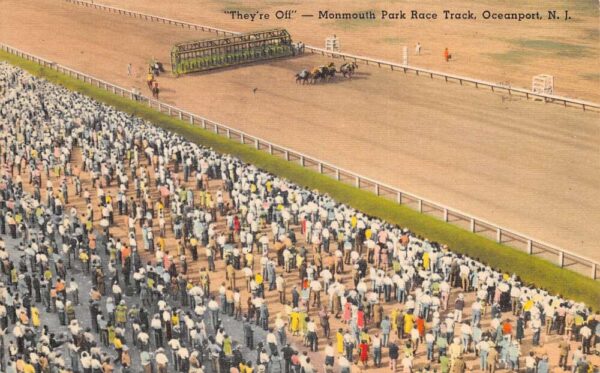 Oceanport New Jersey Monmouth Park Race Track Vintage Postcard AA94200