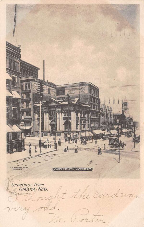 Omaha Nebraska Sixteenth Street Greetings Vintage Postcard AA94235