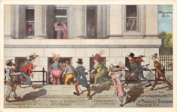 Washington DC Treasury Entrance Comic Humor Postcard AA94240