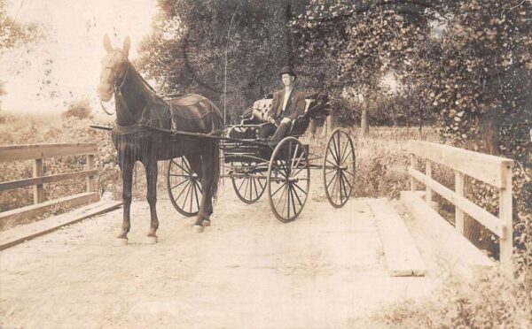 Haven Kansas Horse and Buggy Carriage Real Photo Postcard AA94249