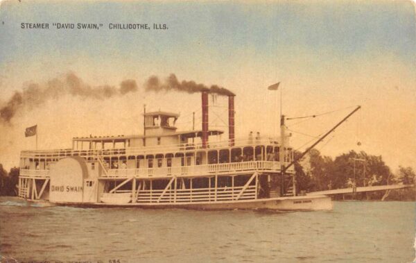 Chillicothe Illinois Steamer David Swain Vintage Postcard AA94261