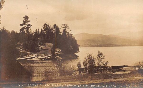 Basin Harbor Vermont Adirondacks Scenic View Real Photo Vintage Postcard AA94262