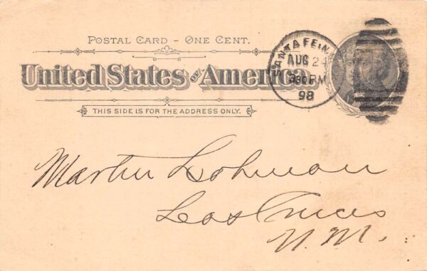 Santa Fe New Mexico New Mexican Printing Co Receipt Postal Postcard AA94263