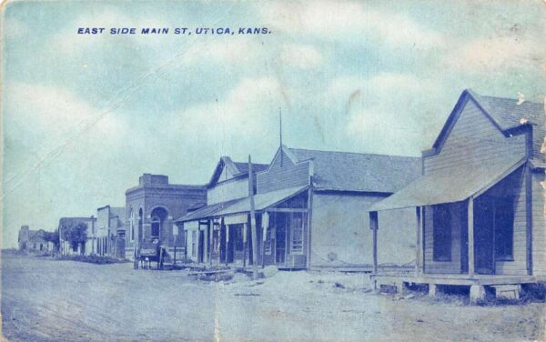 Utica Kansas East Side Main Street Vintage Postcard AA94265