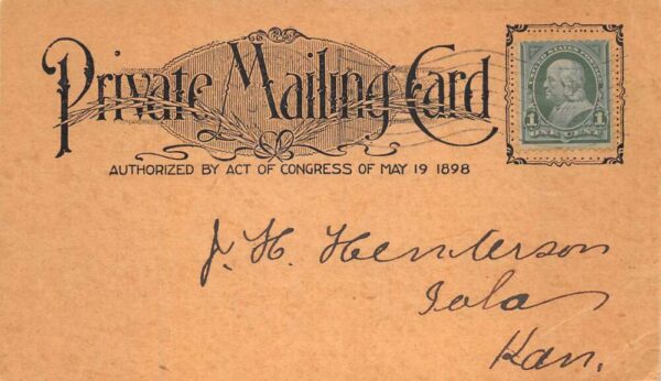 Lawrence Kansas Boughton Printer Stationer Receipt Private Mail PC AA94268 - Image 2