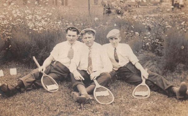 Tennis Players by Flower Field Sports Real Photo Vintage Postcard AA94272