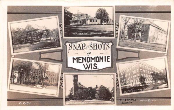 Menomonie Wisconsin Snap Shots Multiview Real Photo Vintage Postcard AA94302