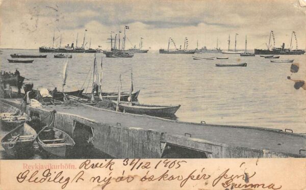 Iceland Reykjavikurhofn Harbor View Ships Vintage Postcard AA94314