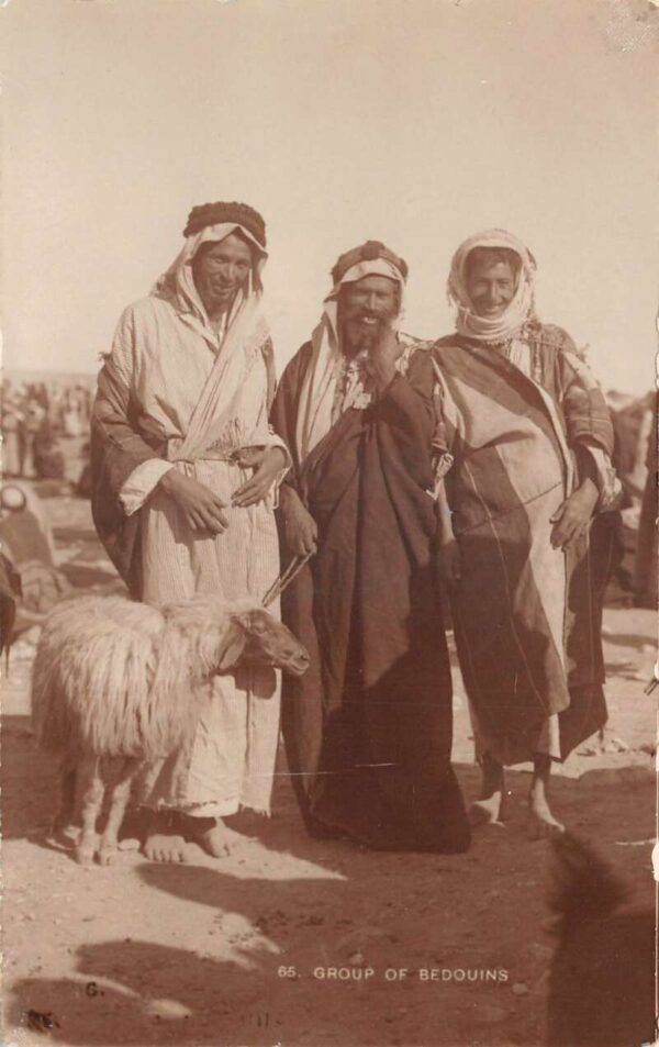 North Africa Middle East Group of Bedouins Real Photo Vintage Postcard AA94319