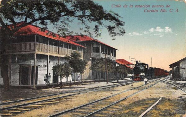 Corinto Nicaragua Train Station Vintage Postcard AA94332